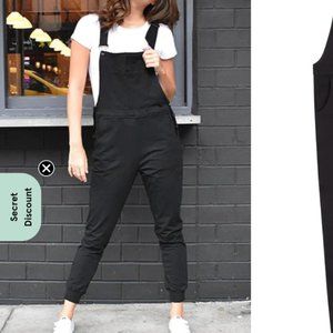 SWOVERALLS dark gray rib knit sweatpants overalls